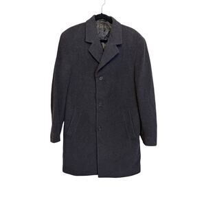 Rialto Wool Cashmere Overcoat 38R Dark Gray Italian Winter Trench Business Work